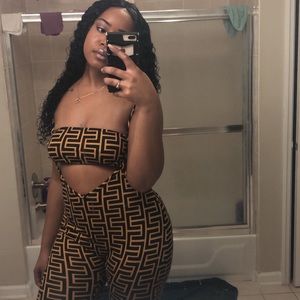 Sexy Faux Fendi two piece set